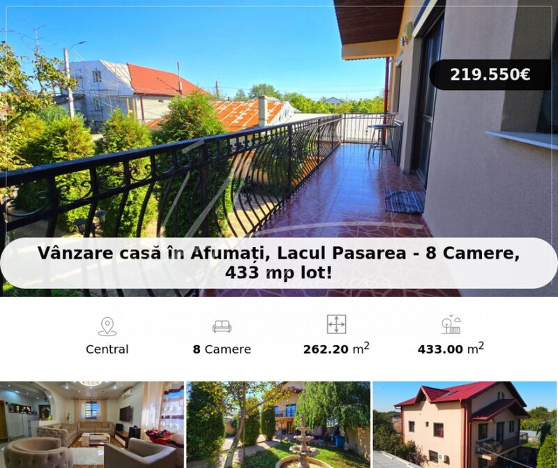 Afumati, Lacul Pasarea, vanzare casa 8 camere, 433 mp lot!